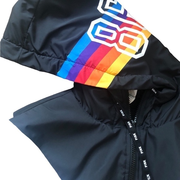 Victoria’s Secret Sherpa Lined Campus Anorak Logo Hoodie Jacket Coat 98 Size XS - Picture 4 of 6